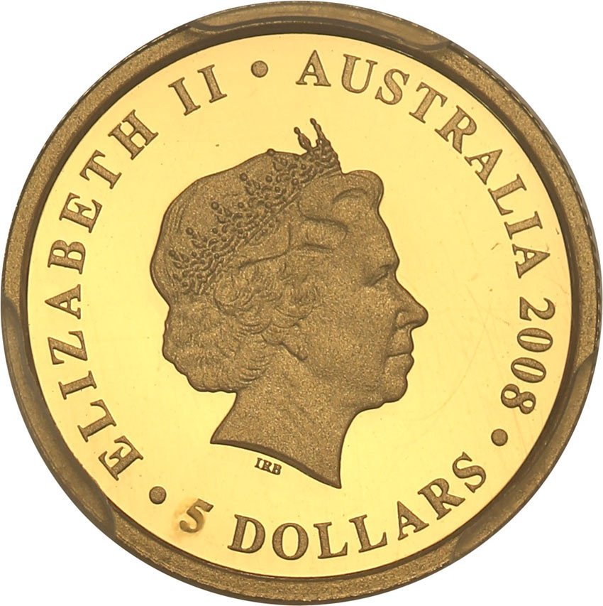 Australia. 5 dolarów 2008 PCGS PR70 DCAM